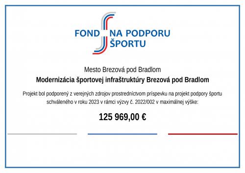 Modernizácia športovej infraštruktúry Brezová pod Bradlom