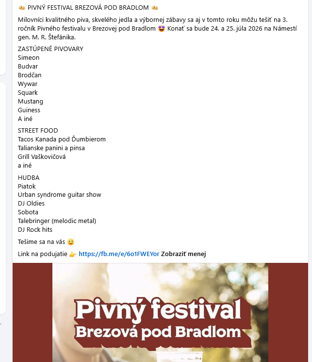 Pivny festival  ponuka