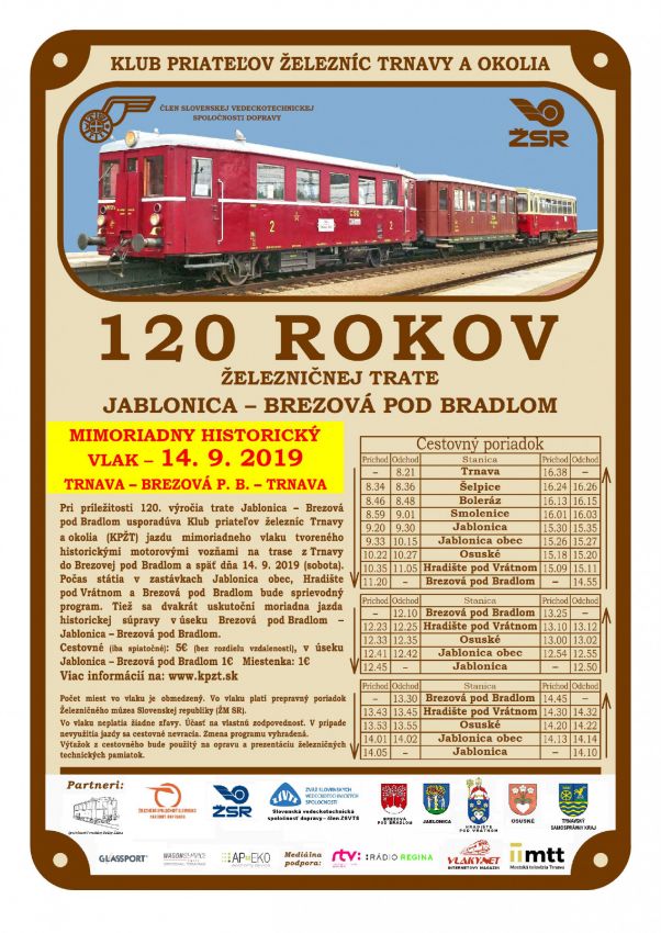 plagát 120 rokov železnice
