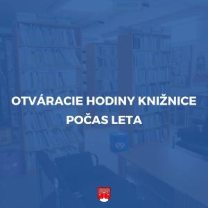 Otváracie hodiny knižnice počas letného obdobia 1